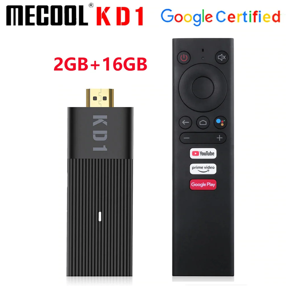 

MECOOL KD1 Amlogic S905Y2 Quad Core Mini Tv Stick 2GB 16GB Android 10.0 ATV Smart Tv Box 2.4G 5G WIFI BT4.2 Set Top Box