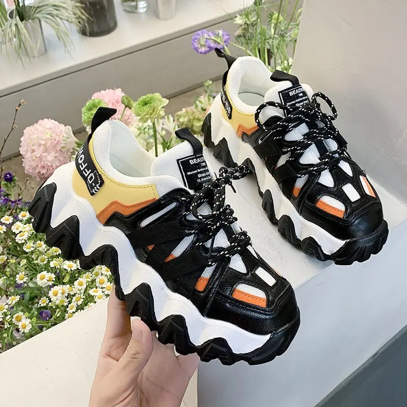 

Chunky Sneakers Women Platform Shoes Fashion Designer Wave Bottom Breathable Ladies Trainers Casual Sneakers Woman Basket Femme