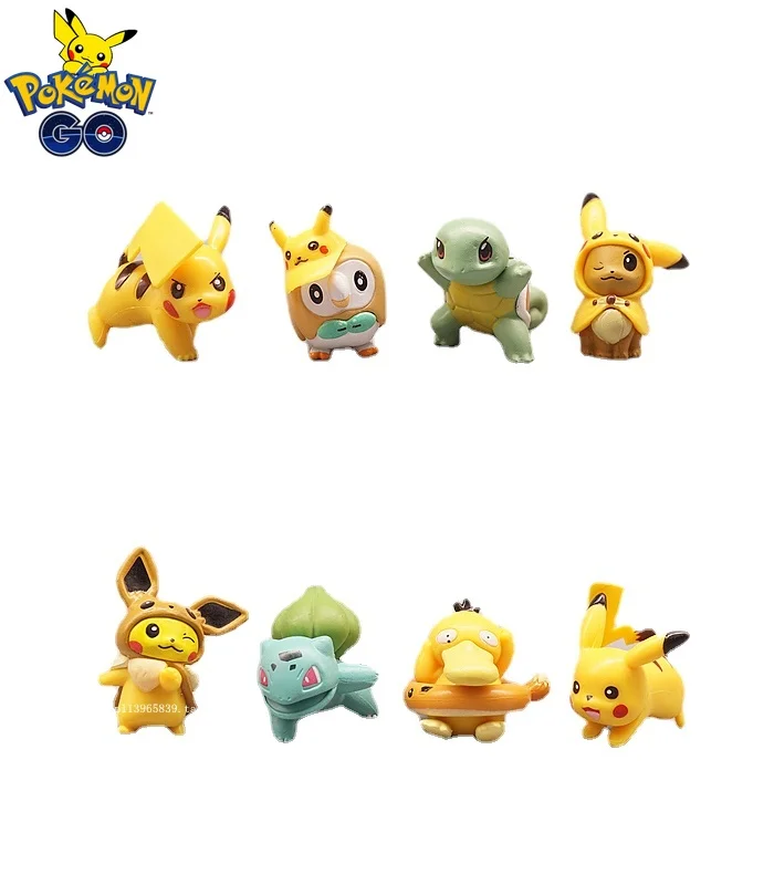 

new cartoon Pokemon Pikachu Psyduck Bulbasaur Squirtle trumpet Model Doll Cake decorations action figure Christmas gift toys
