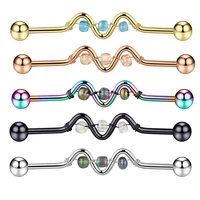 14g surgical steel industrial barbell for women men cartilage earring helix body piercing jewelry