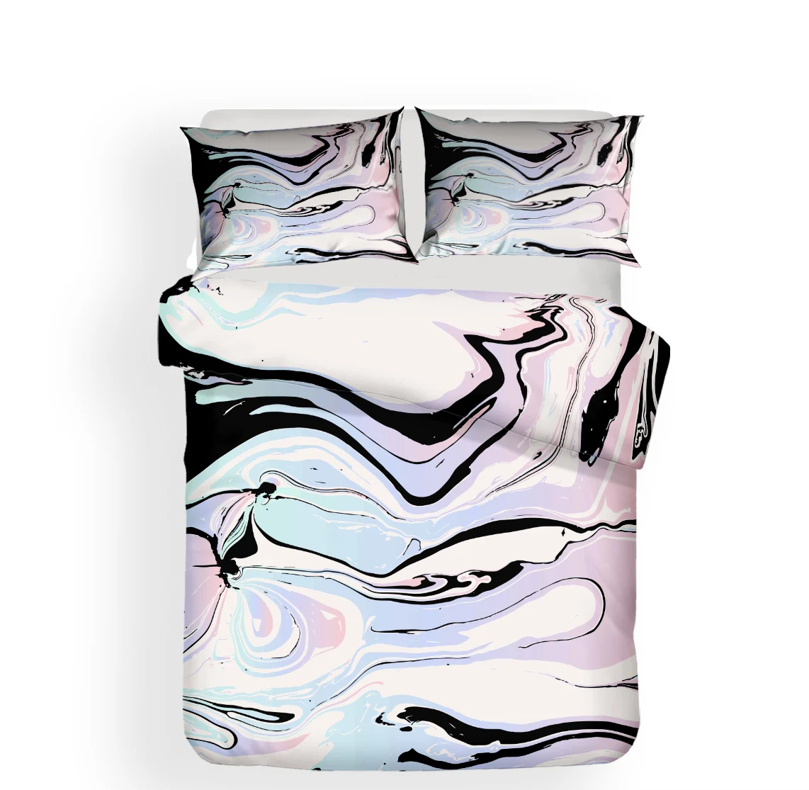 Комплект постельного белья с красочным 3D рисунком камней Королевский размер