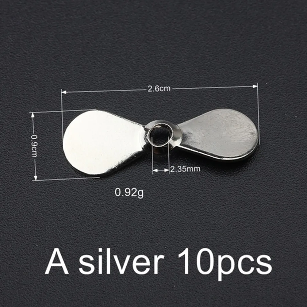 

10pcs Stainless Steel Prop Blades Propeller Style Spinner Blade DIY Topwater Hard Fishing Lures Spin Swim Jigs Tackle Accessory