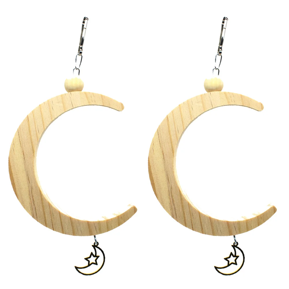 

2PCS Lovely Parrot Swing Toys Cage Hanging Decor Pet Parrot Supply (Random Style)
