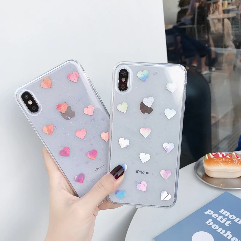 Для iPhone 6 6s 7 8 Plus 10 X XS XR 11 Pro Max лазерный голографический Блестящий Мягкий
