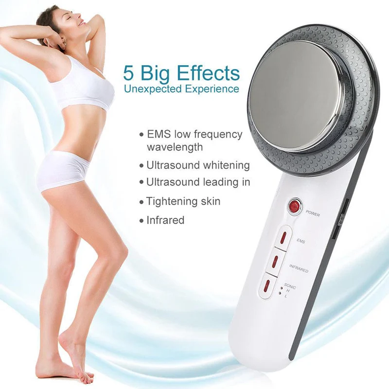 Slimming Instrument Ultrasonic Massager EMS Infrared Heat Device Electric Anti-Cellulite Machine Lipo Weight Loss Products | Красота и