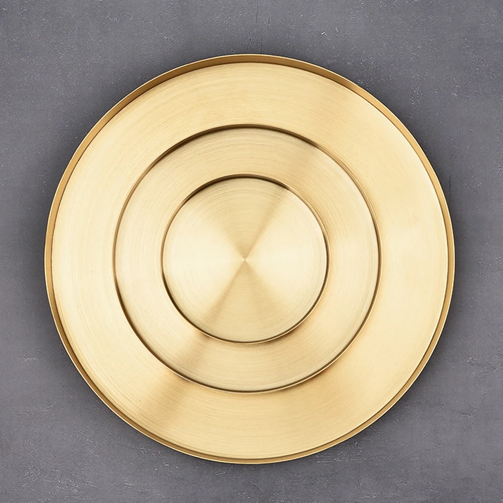 Золотой поднос для макияжа большой металлический декоративный ювелирных