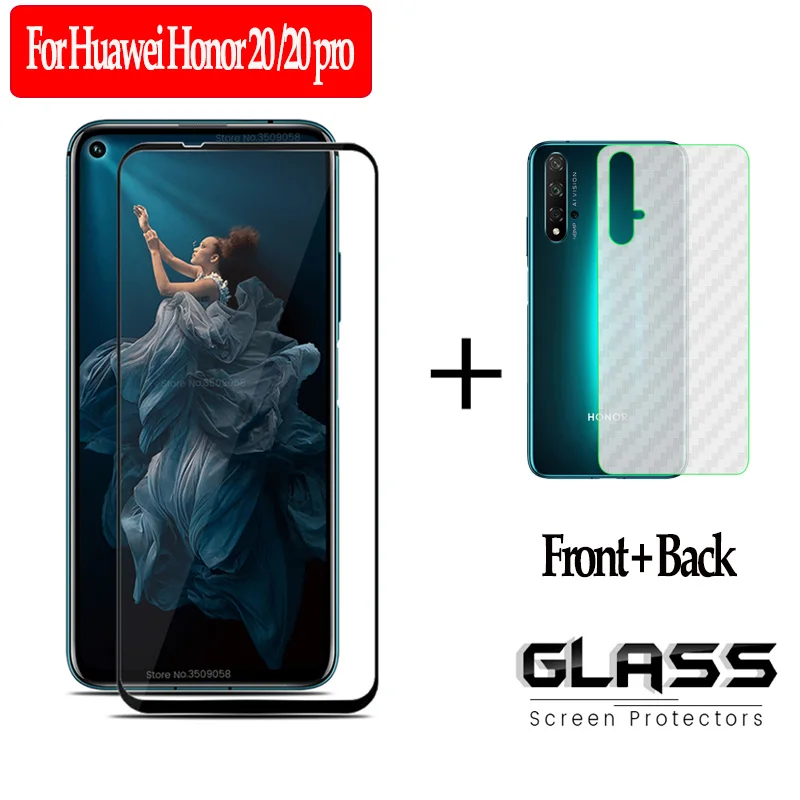360 передняя + заднее закаленное стекло huawei honor 20 20pro защитное pro glass Защитное на