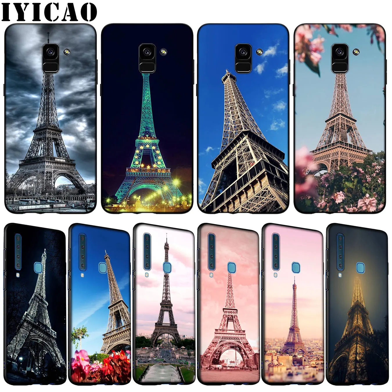 Eiffel Tower Soft Silicone Phone Case for Samsung Galaxy A6 A7 A8 A9 2018 A3 A5 2016 2017 Note 9 8 10 Plus 20 Ultra | Мобильные