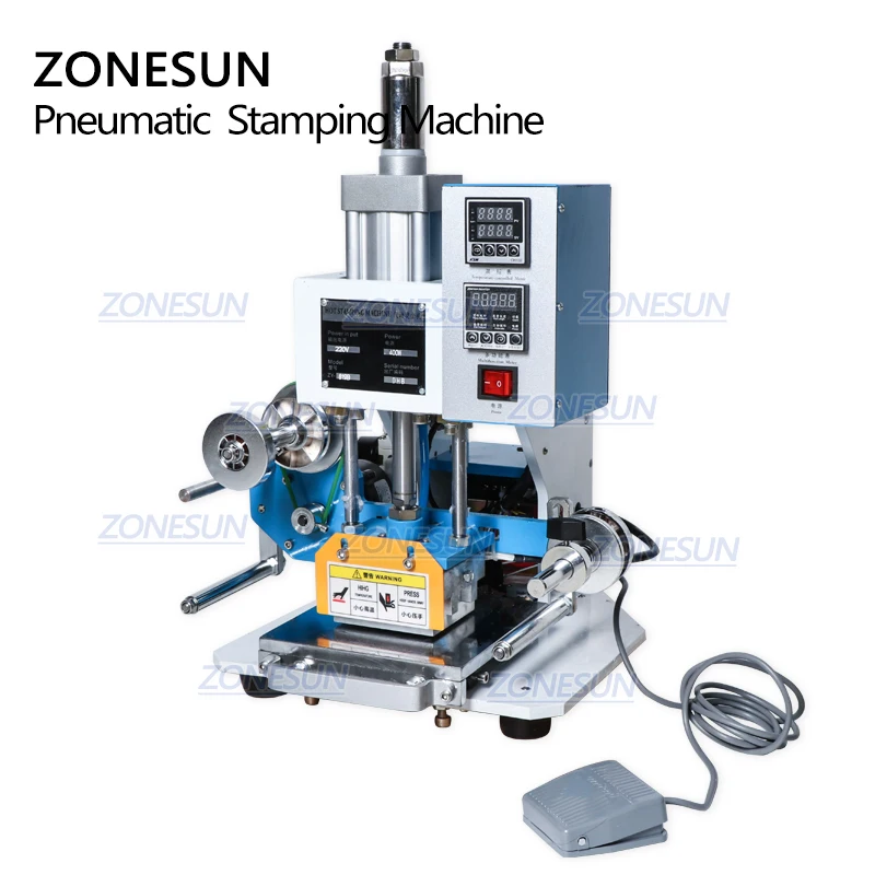 ZONESUN ZS 819B 80*90 мм Горячий пневматический штамповочный пресс для тиснения кожи