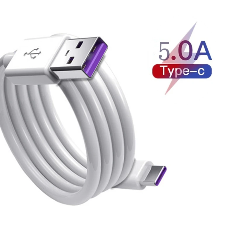 Зарядный кабель USB Type C 5 А для Huawei P30 P20 Pro lite Mate20 10 P10 Plus lite|Кабели мобильных