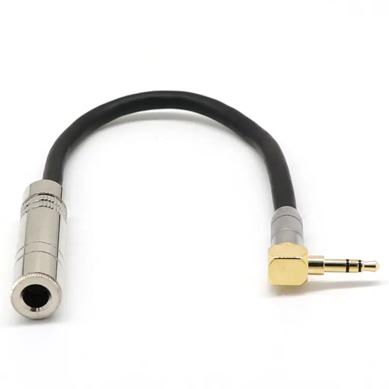 Удлинительный кабель 6 35 Jack/3 5 Jack стерео микрофон короткий под углом 90 градусов