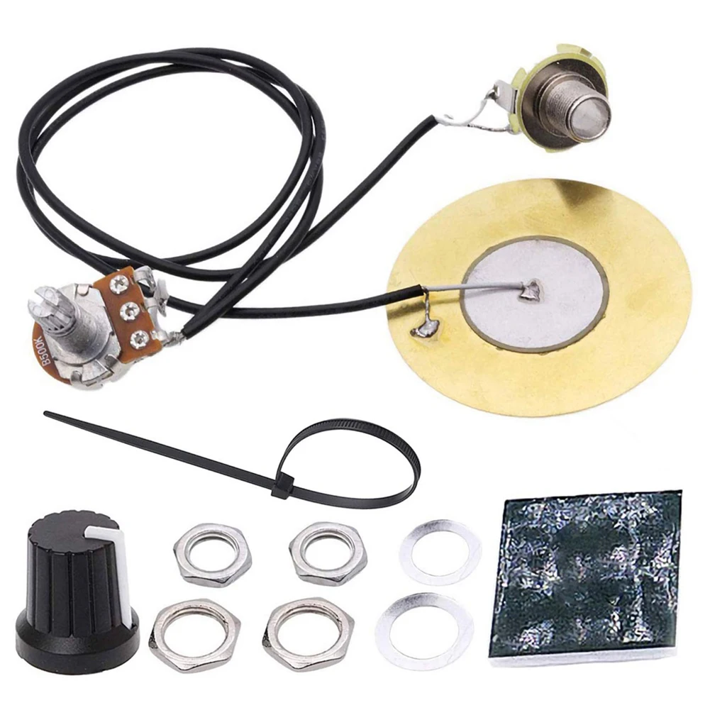 Metal Piezo Transducer Practical Portable Guitar Professional Pickup Wiring Kit Tuner Prewired Amplifier Acoustic Instruments | Спорт и