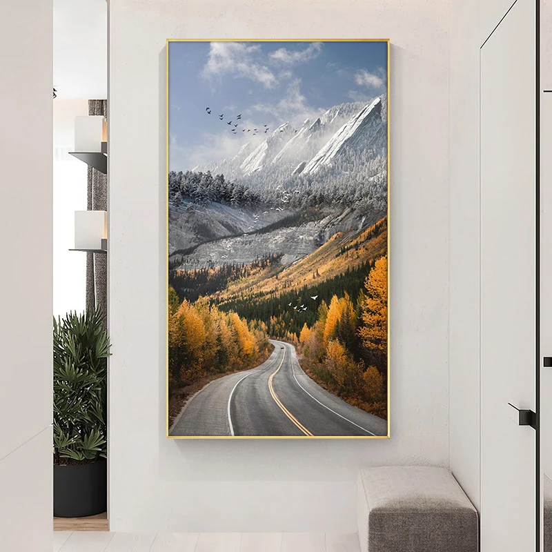 Картина на холсте Летающие птицы леса принты и плакаты скандинавский пейзаж