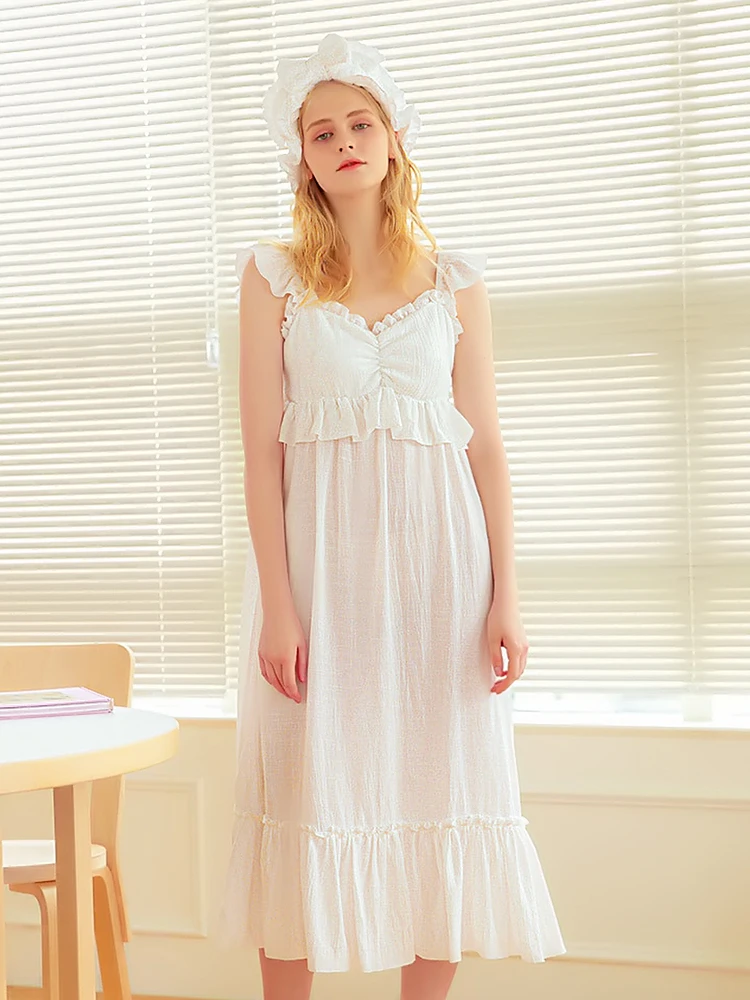 Ночная рубашка размера плюс кружевное хлопковое нижнее белье для дома ночная