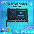 Автомагнитола 2DIN Android 10 для Toyota Land Cruiser Prado 120 3 III 2002-2009, стереоприемник, GPS-навигация, автомобильный мультимедийный плеер
