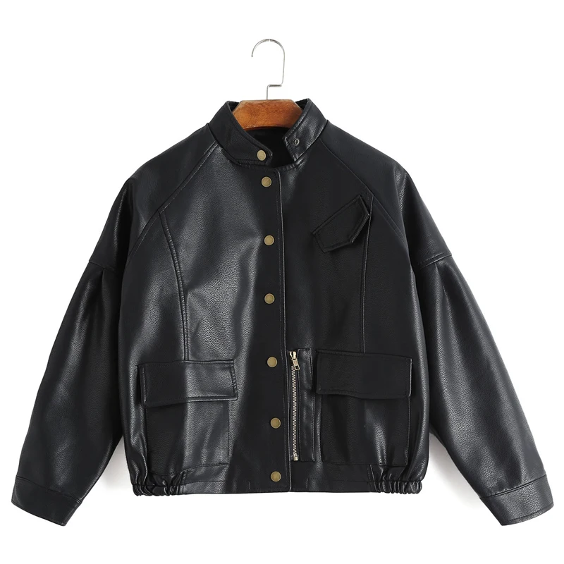 Fitaylor Осенняя винтажная куртка из искусственной кожи бейсбольная форма в стиле