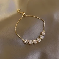 korean style sparkling zirconia bracelets for women personality simple temperament bracelet adjustable