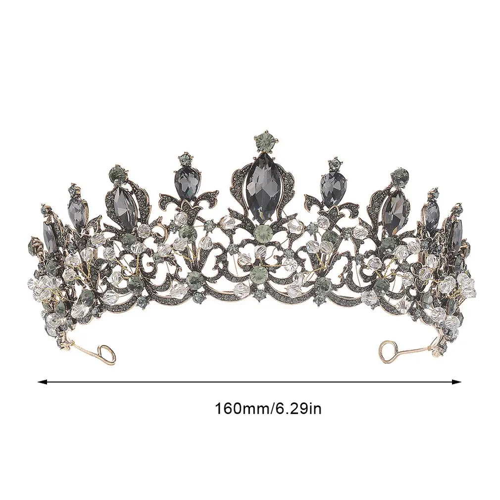 Черная Корона винтажная барокко Хрустальная корона головная повязка аксессуары