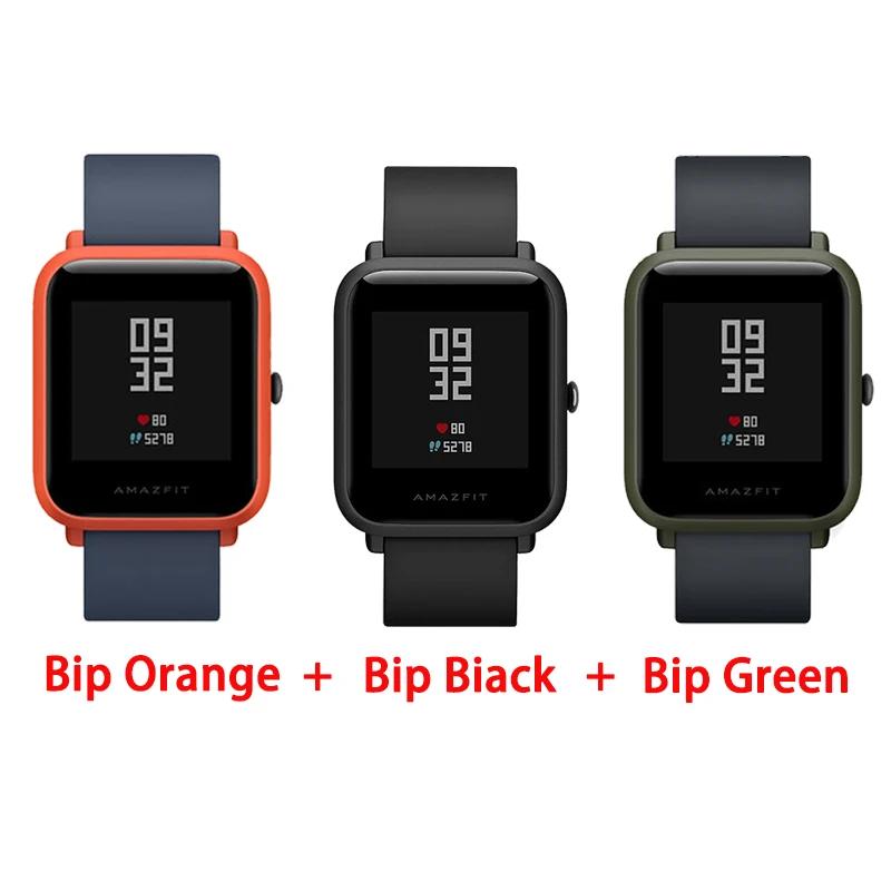 O add B add G Смарт-часы Amazfit bip с английским/испанским/русским мультиязычным спортом, глобальная версия фитнес-часов - Цвет: O add B add G