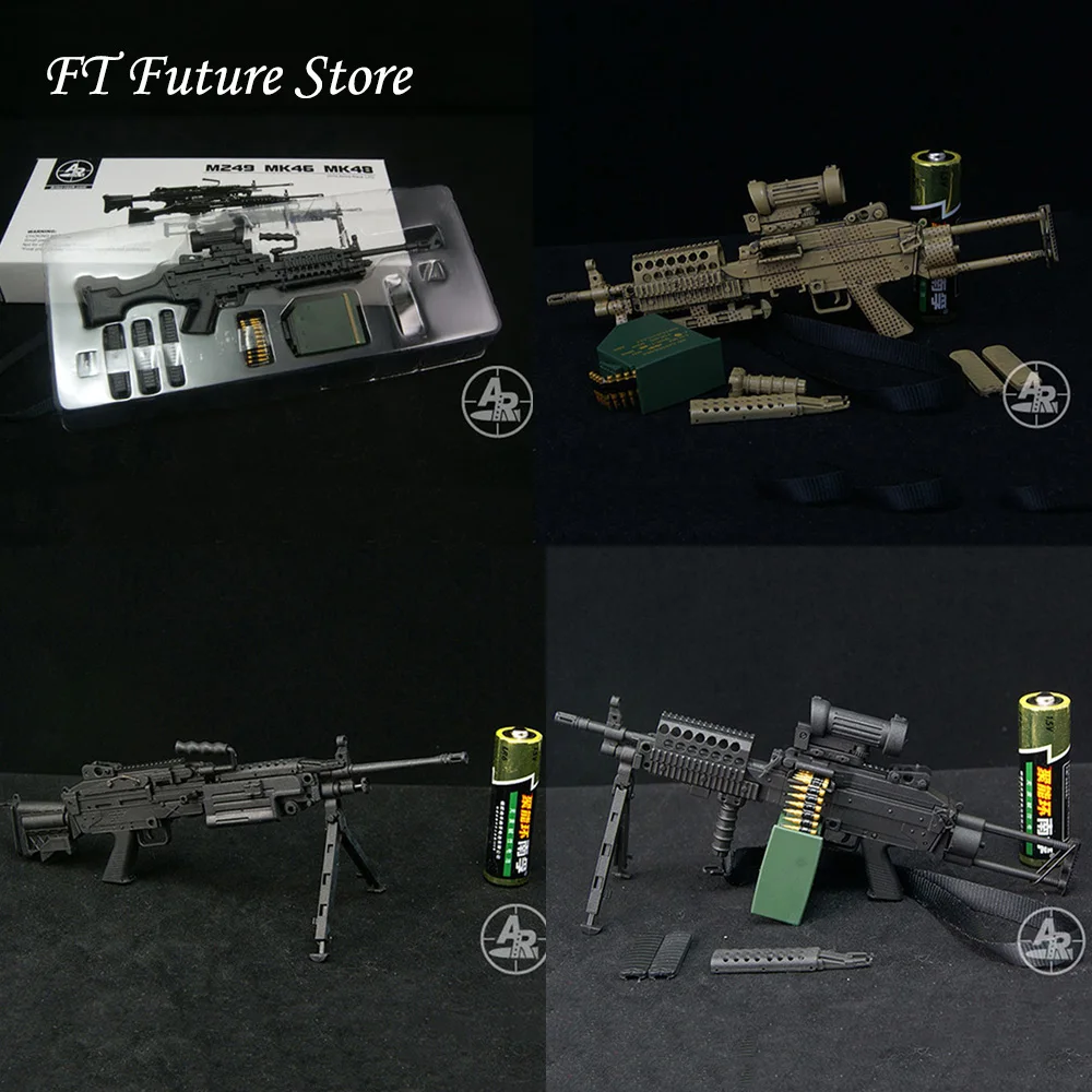 

MK48/M249/MK46 1/6 Solider Figure Accessory Mini Soldier Weapon Model Modern American Equipment Gun Model for 12'' Action Doll