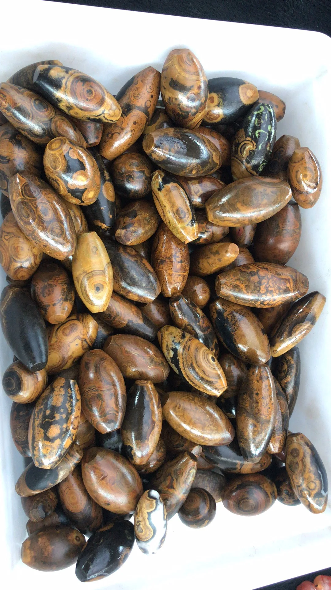 

100pcs/lot selected rare strong energy mysterious eyes Mongolian dzi beads nine-eyed stone shale beads wholesale natural Jewelry
