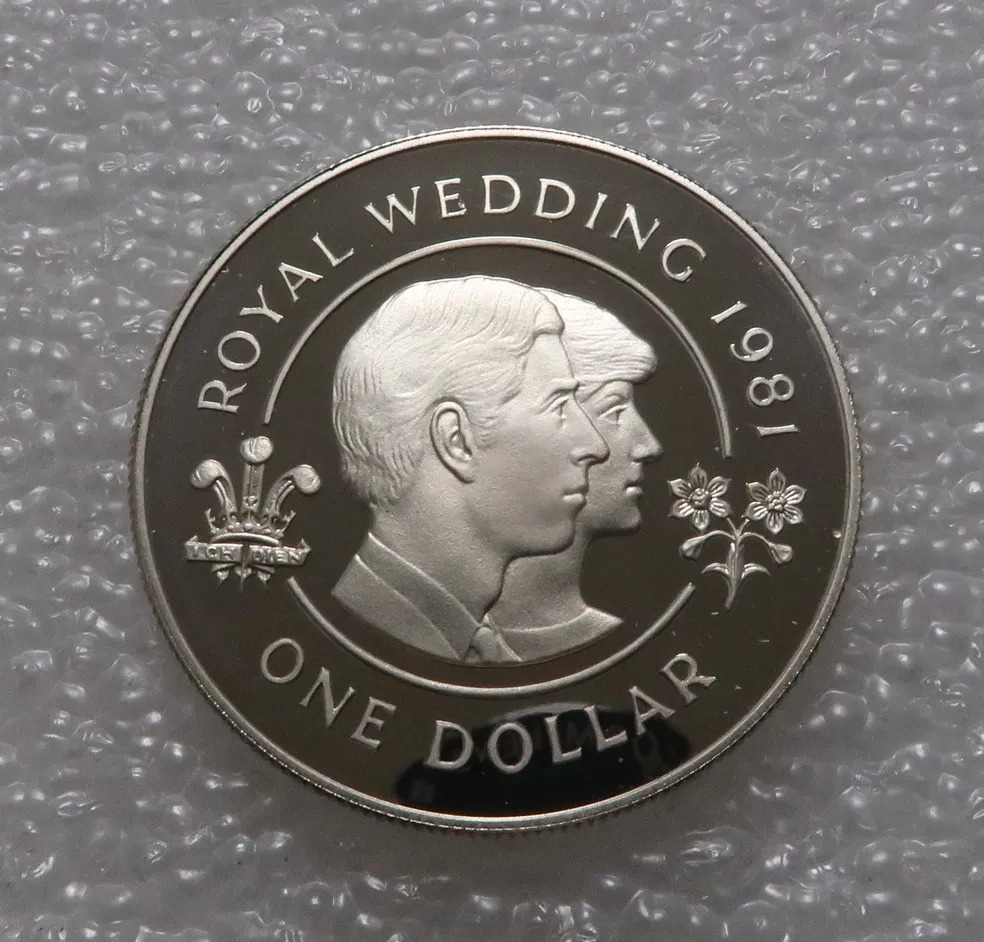 Бермуды 1981, 1 доллар, свадебная памятная Серебряная монета Diana and Charles, настоящая редкая Серебряная оригинальная коллекция монет