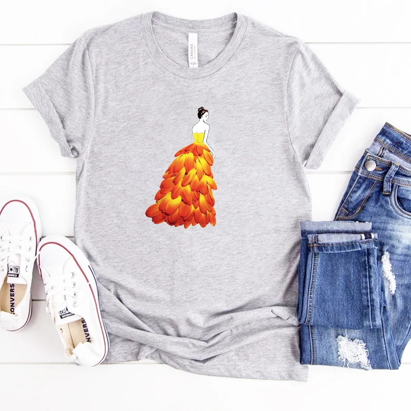 Модные дизайнерские футболки в стиле Харадзюку платье с цветочными лепестками