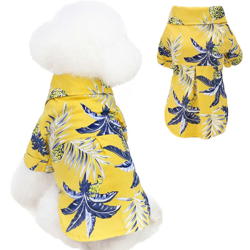 

Hawaii Style Coconut Tree Dog Clothes Summer Dog Tshirt For Small Medium Dogs Yorks Short Sleeve Boy Girl Puppy Shirt Sweatshirt