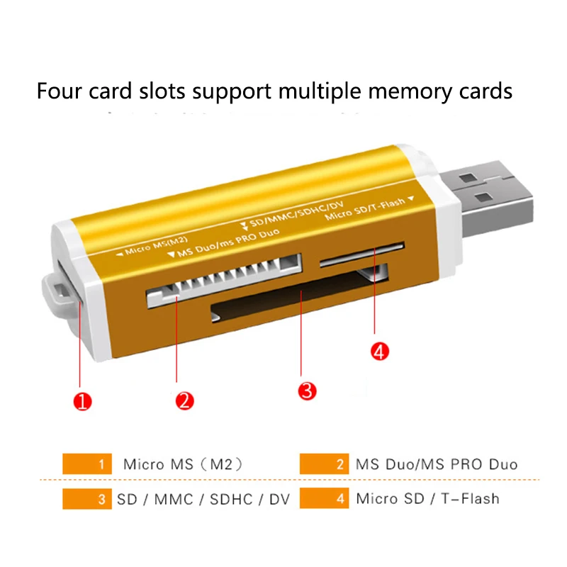 4 в 1 4 слота кардридер U диск PC телефоны кардридер памяти Micro SD/SDXC TF кардридер для ноутбука