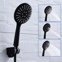 3 function shower head handheld abs matte black wall mounted shower set with hose holder water saving rainfall shower sprayer