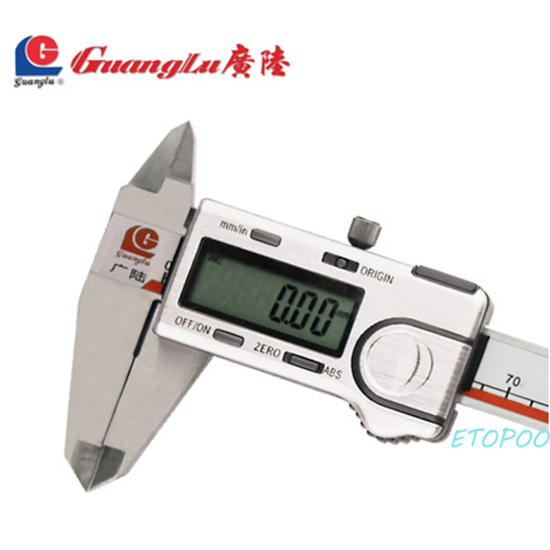 GUANGLU ABS происхождения цифровой штангенциркуль 0 150mm 6 дюймов Нержавеющая сталь