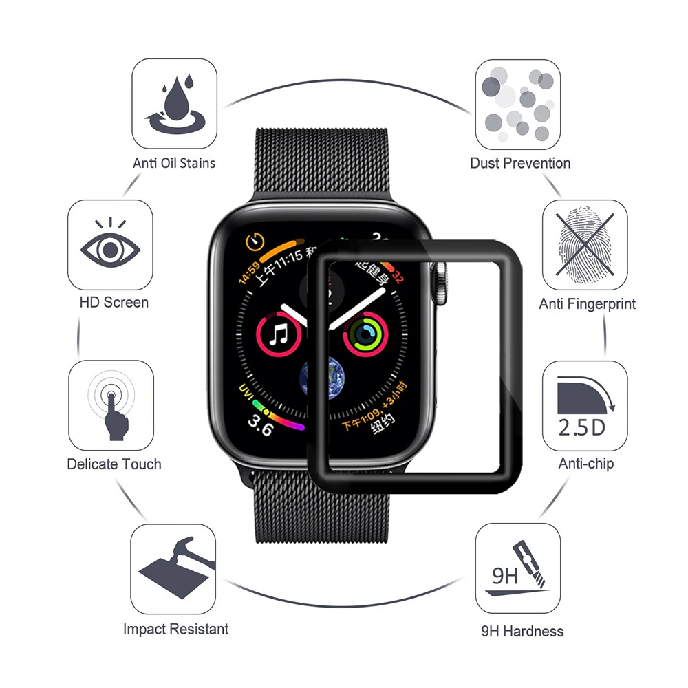 4D крышка изогнутая Взрывозащищенная стеклянная защита 5 полное покрытие для Apple