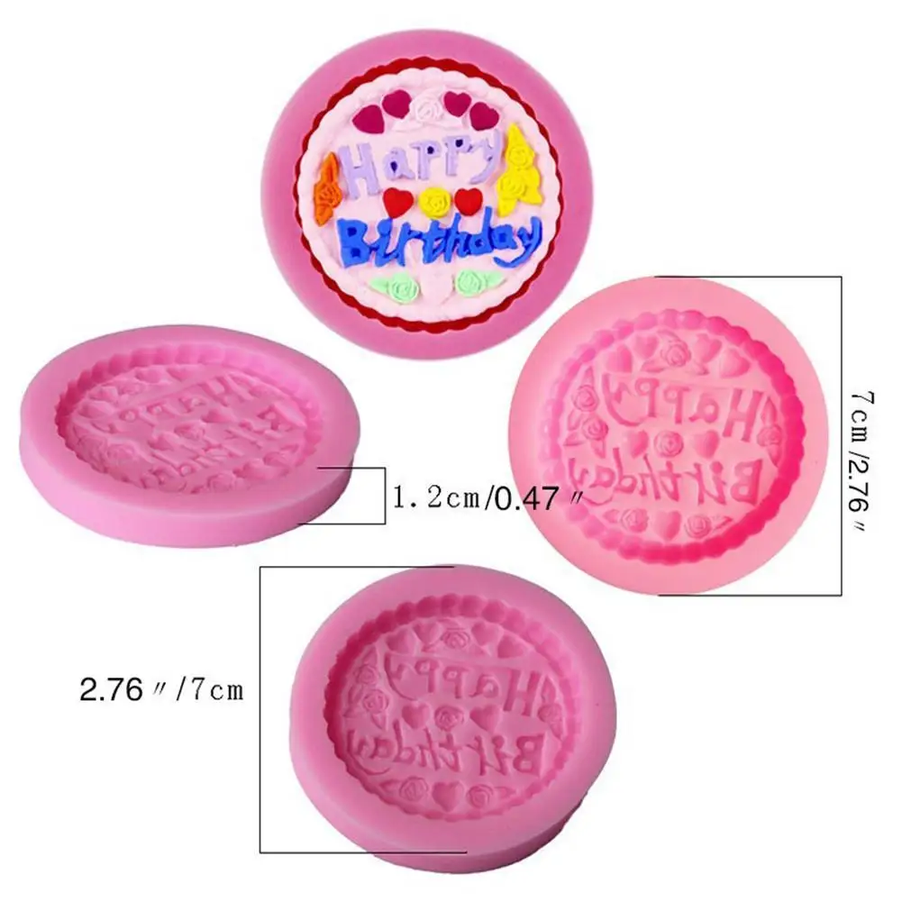 

Creative Love Heart Happy Birthday Silicone Fondant Chocolate 3D Baking Mold Candy Jelly Cupcake Cake Mould Decoration Tool H2P7