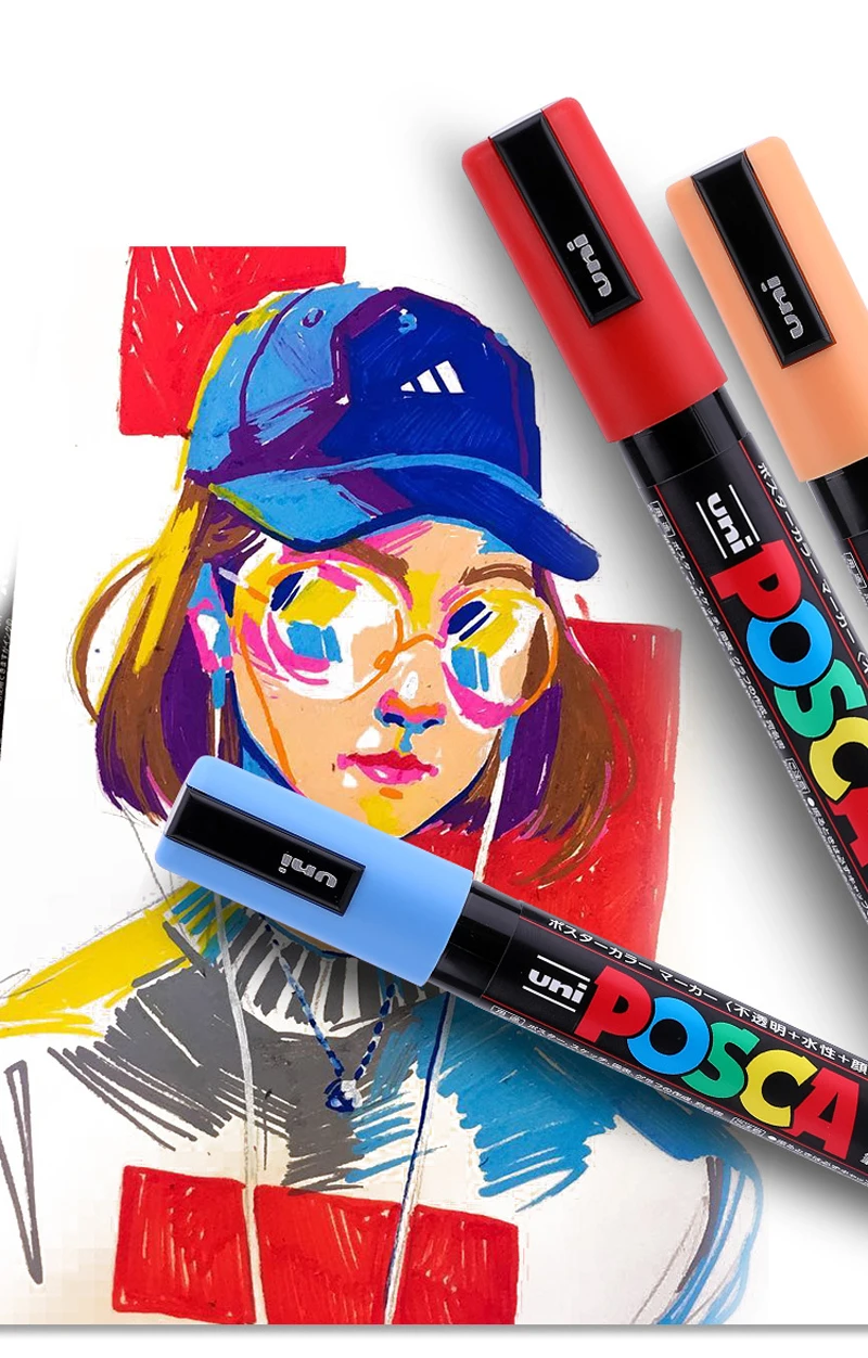 6/15 шт Uni Posca PC-5M Краска Маркер-средний Tip-1.8mm-2.5mm 17 цветов