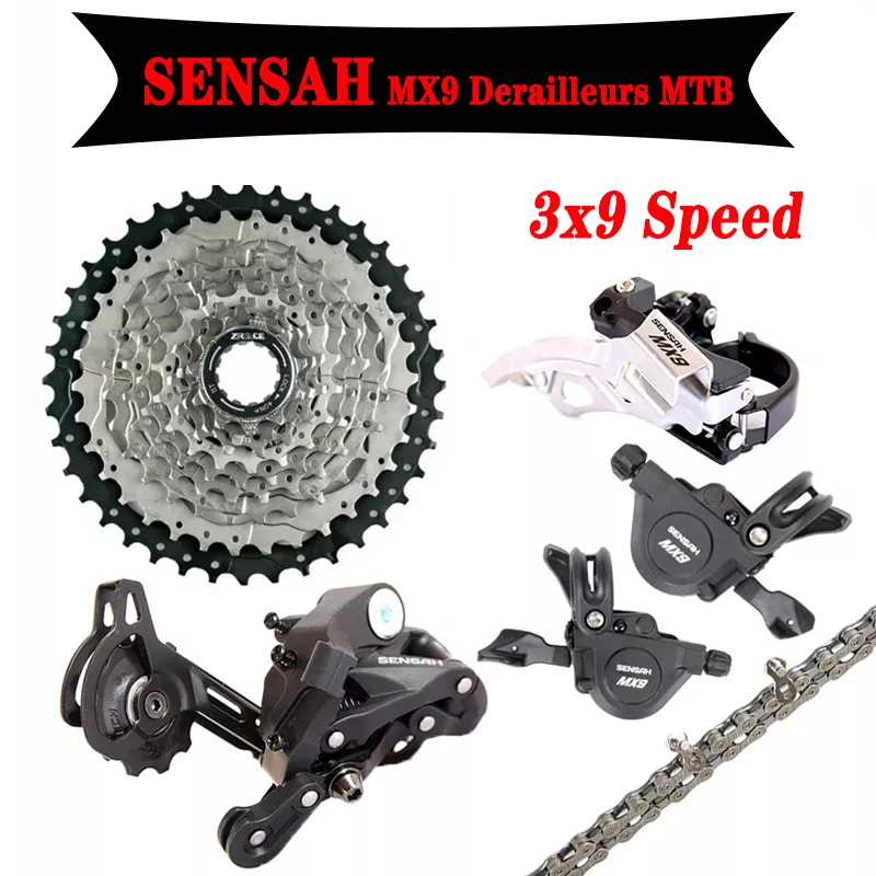 

SENSAH MX9 3x9 27 скоростные велосипедные переключатели MTB групсет 11-40T Комплект переключателя передач кассеты