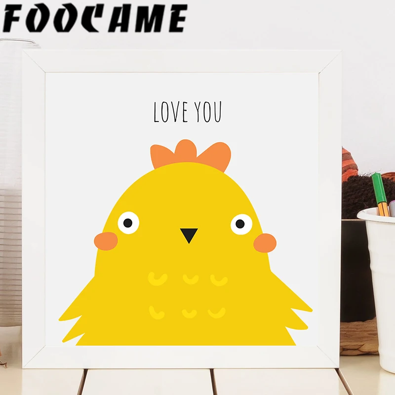 Современная Скандинавская Картина на холсте с изображением курицы и стены