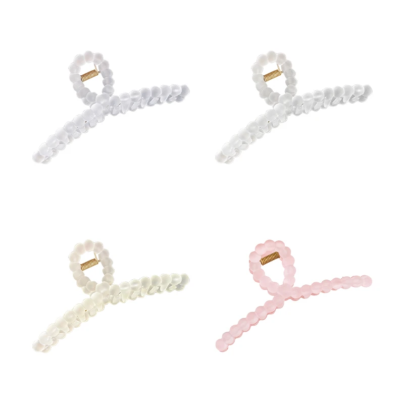 

Japan and South Korea Simple Transparent Hairpin Candy Color Grab Clip Texture Frosted Hair Claw Adult Plate Hair Headdress