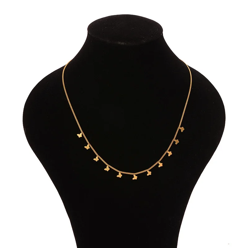 

Ожерелье женское из нержавеющей стали, с бабочкой