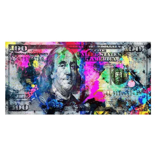 

Hundred Money Canvas Painting Wall Art Modern Popular Colorful Street Art Abstract Money Poster Dollar Wall Picture Home Decor