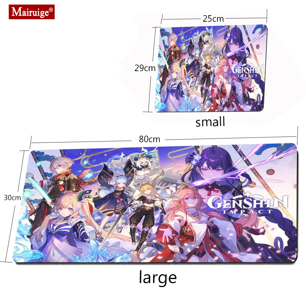 

Genshin Impact Kamisato Ayaka Desktop Mouse Pad Animation Game Desk Mat Anti-static Rubber Seaming Computer Keyboard Desk Mat