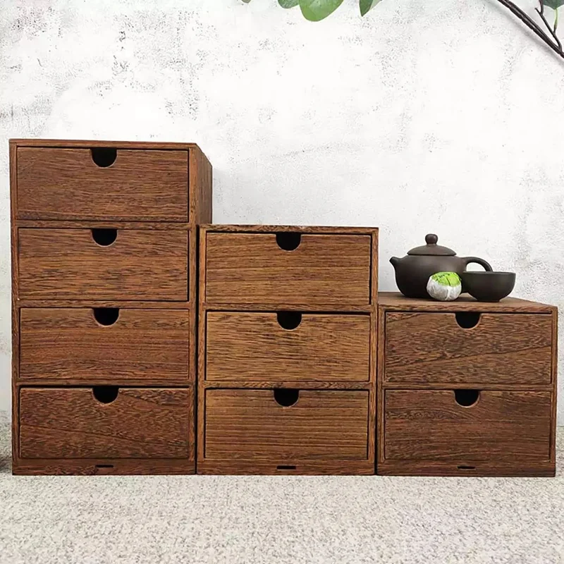

Wooden Box Storage Drawer Wooden Chest of Drawers Jewelry Cosmetics Organizer Office Home Decoration Storage Box