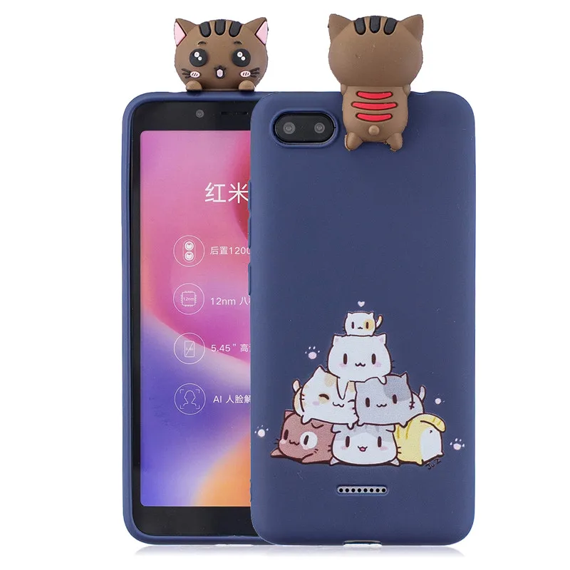 3D Мягкий Силиконовый ТПУ мультяшный чехол для Xiaomi Mi A3 A1 A2 Lite Redmi 8 7 8A 7A 6A 5A 4X S2 Go Note 5 6