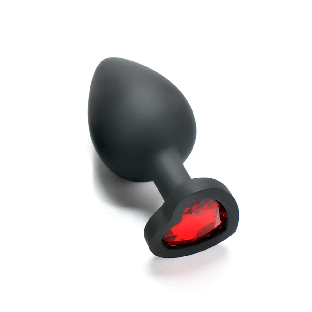 Анальная пробка секс-игрушки 100% силиконовая тренажер для пар сердце кристалл