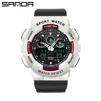 sanda watch mens digital watch sports watch 50m waterproof automatic date masculino digital military watch mens sports