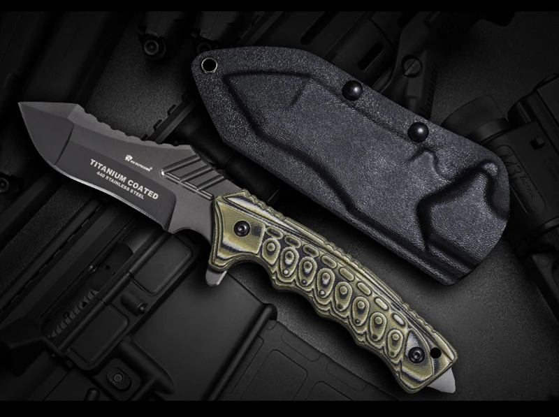 

Outdoor Survival Tactics Straight Knife Field Military Industry Portable Hunting Camping Self Defense Rescue Fixed Blade Knife