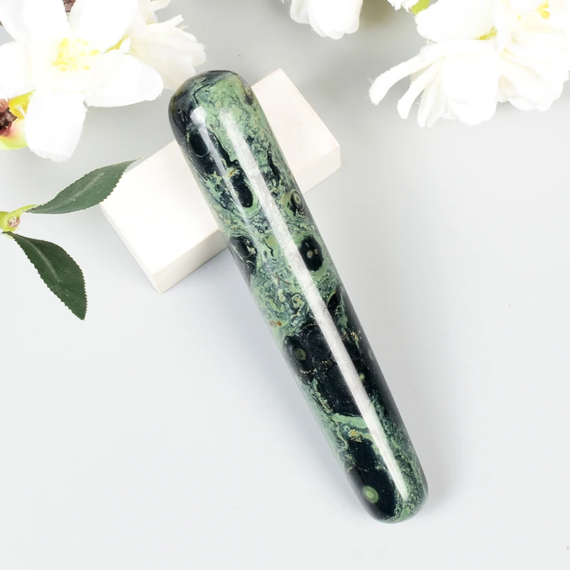 

Массажная палочка из натурального камня kambaba Acupoint Pen Crystal, инструмент для гуаша, йони-палочка, Уход за глазами и лицом, инструменты для красоты
