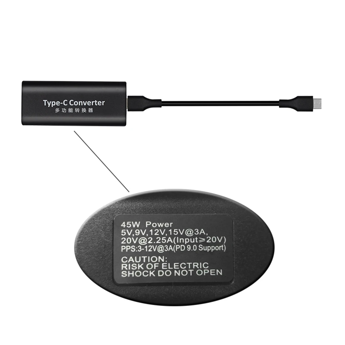 Переходник с Type-C папа на большую квадратную розетку адаптер для ноутбука Lenovo 20 в 2