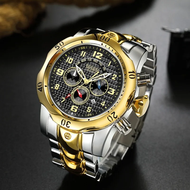 TEMEITE новые модные мужские s часы лучший бренд класса люкс Большой циферблат