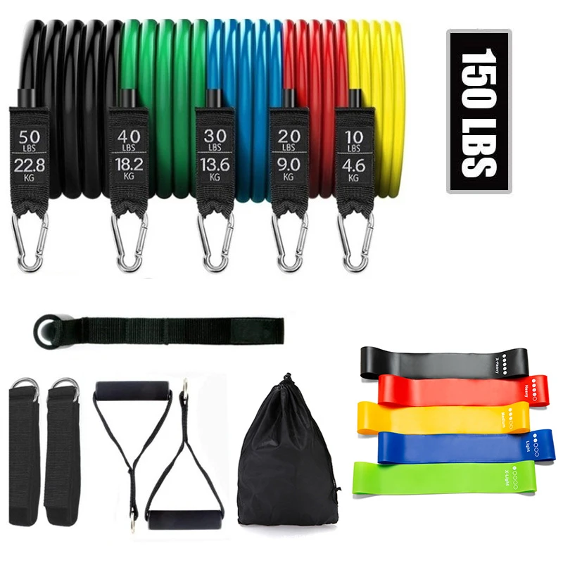 

17Pcs Resistance Bands Set Expander Tubes Rubber Band Stretch Training Physical Therapy Home Gyms Workout Elastic Band Pull Rope
