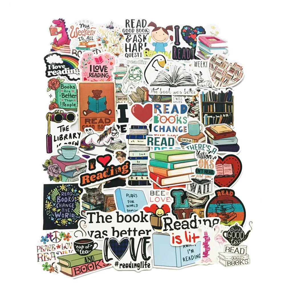 50 шт Мультяшные для чтения книг в стиле граффити Водонепроницаемый наклейки